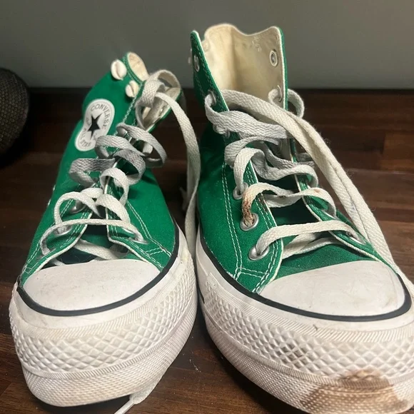 Converse Green High-Top platform Sneakers size 8w - Picture 3 of 4